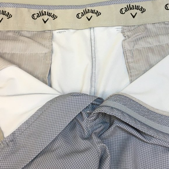 Callaway Men's Stretch Active Waistband Media Pocket Shorts Flint Stone Gray 42 - Picture 7 of 9